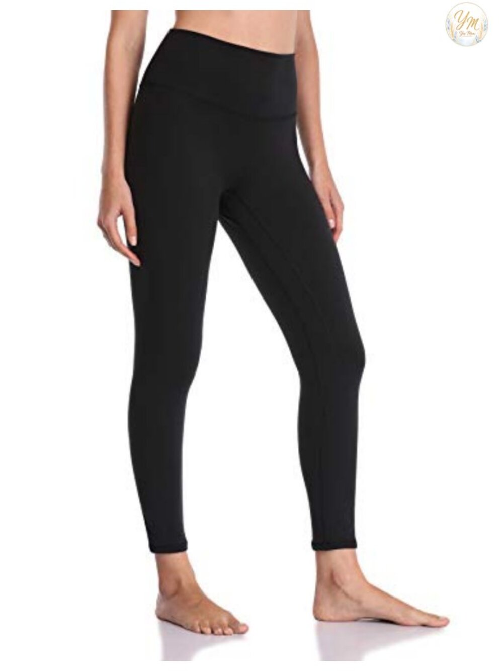 High Waisted Yoga Leggings 25" Inseam Moisture Wicking 7/8 Length Compression
